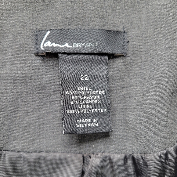 Lane Bryant Blazer Size 22 Gray Zip Pockets 1 Button Front 3 Button Sleeve Lined - Picture 4 of 9